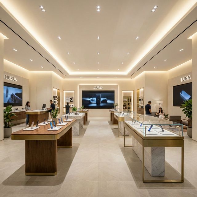 Modern Mobile Showroom Interior